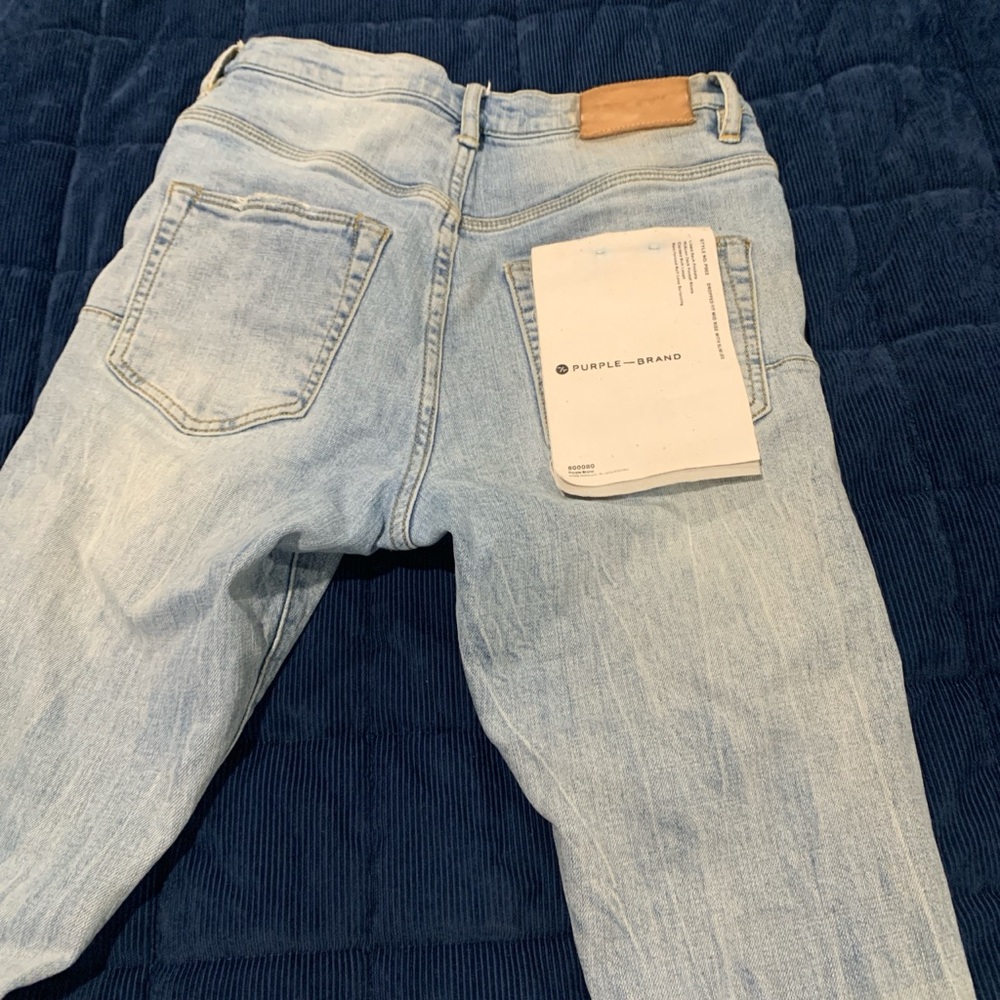 Blue Skinny Jeans with Faded Denim Look
